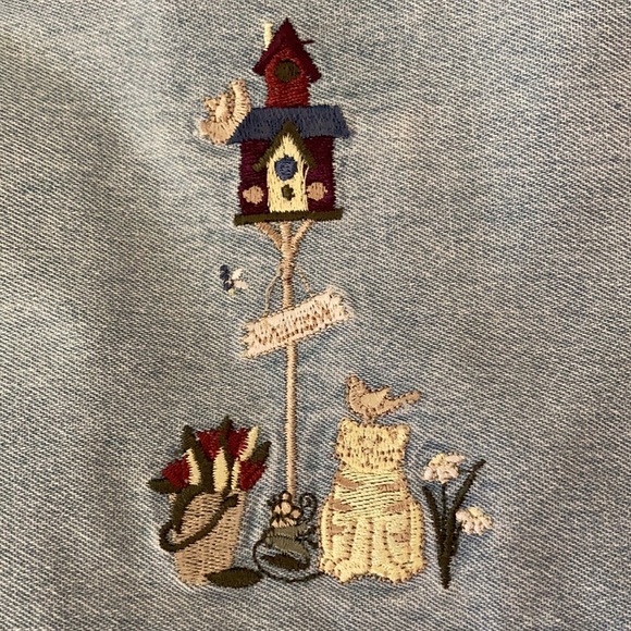 Christopher & Banks Denim Embroidered Button up - Picture 12 of 13